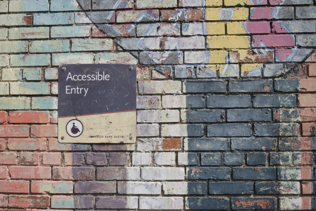 Wheelchair accessibility sign