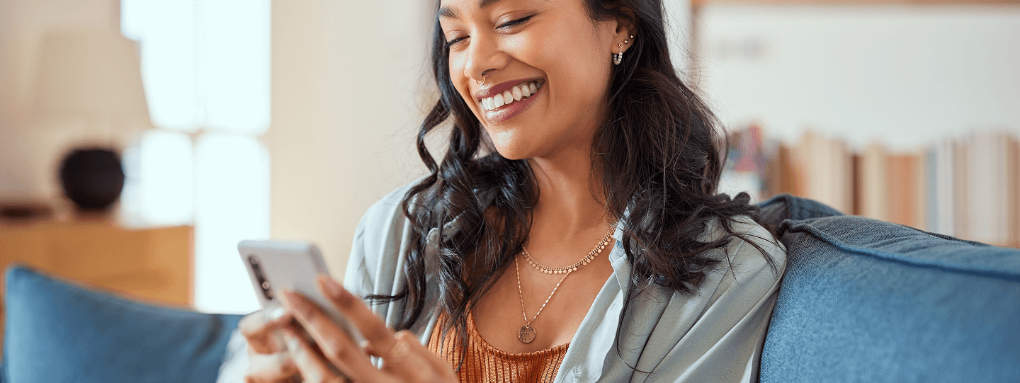 Decorative image of lady using her phone